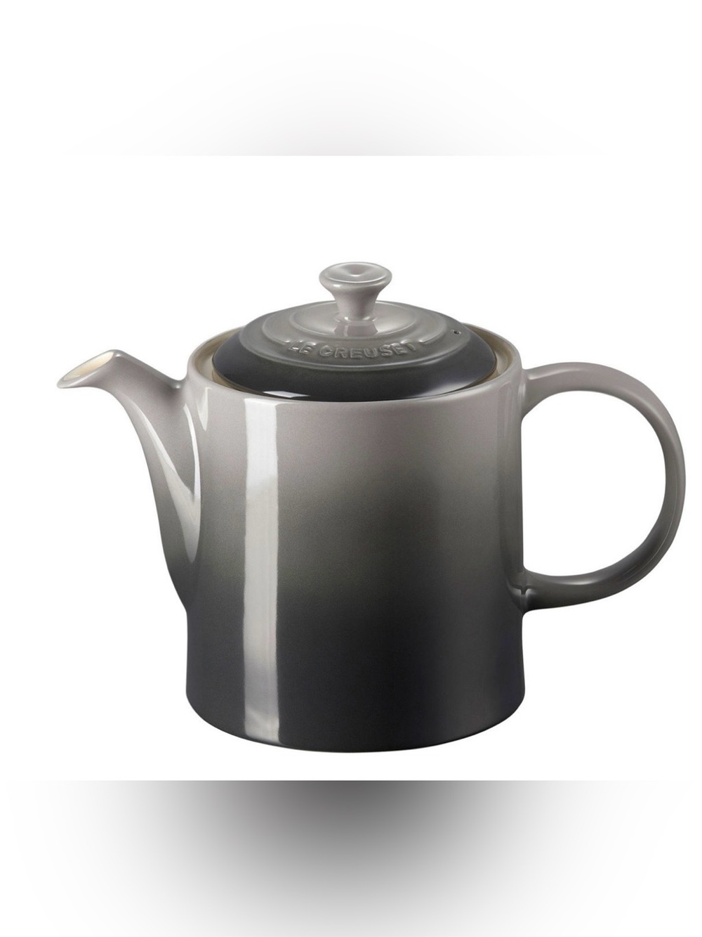 New -  Le Creuset Stoneware Grand Teapot 1.3 Liter in Flint Gray Brown Gradient